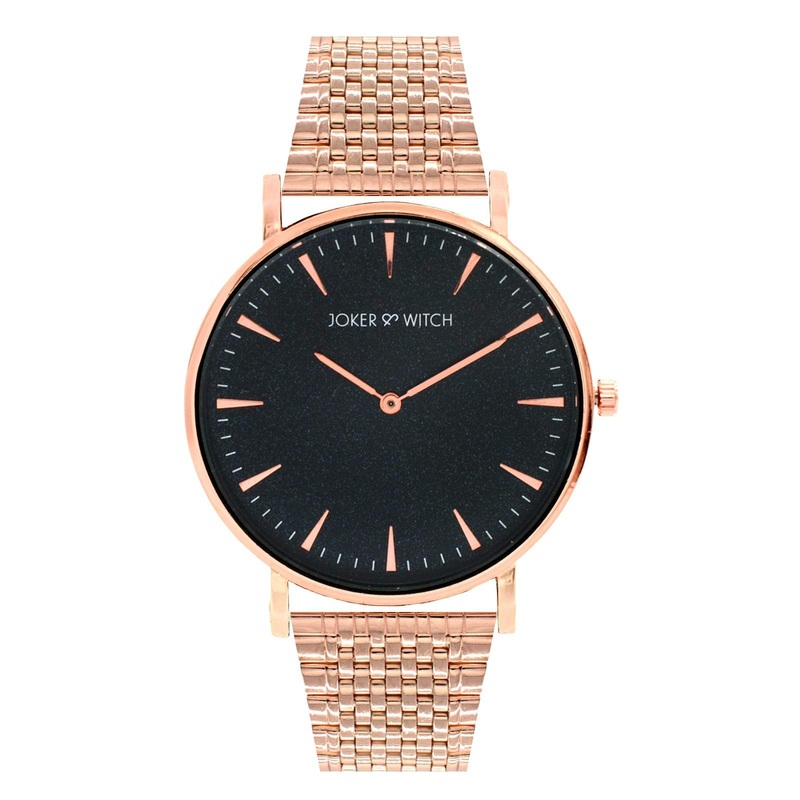 Aime Black Dial Rosegold Watch