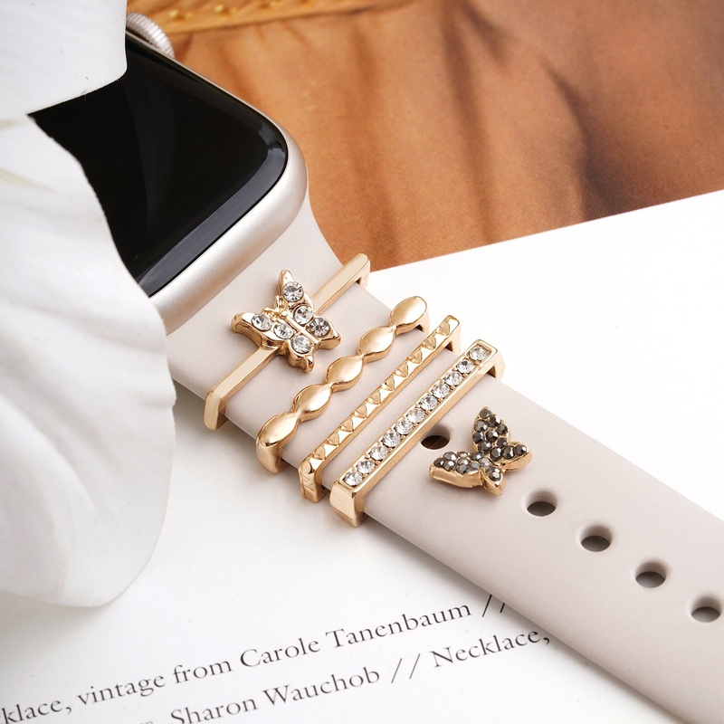 Butterfly Blooms Gold Ring Watch Charm