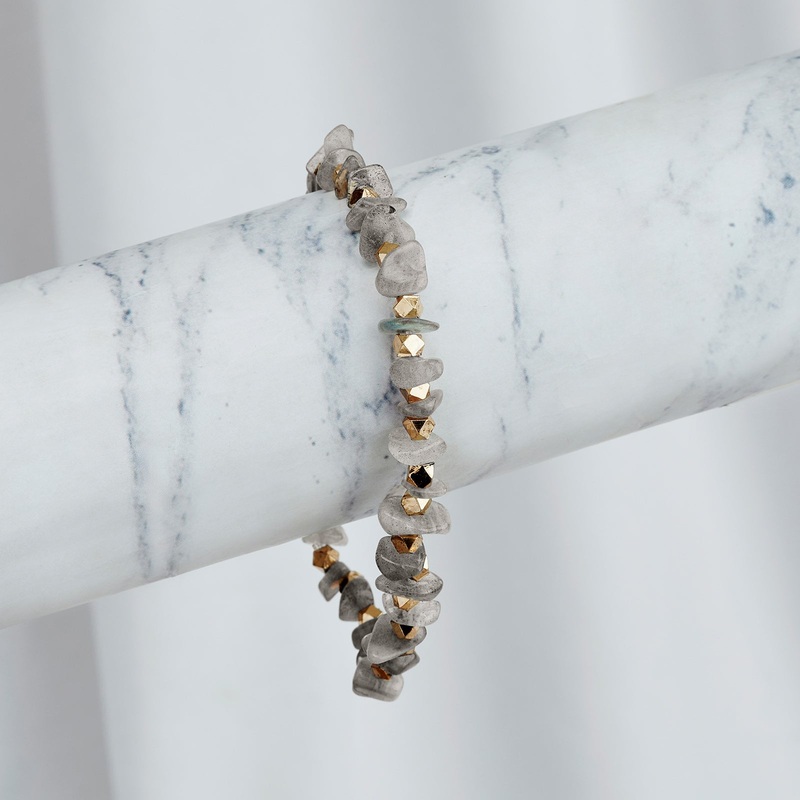 Afterglow Grey Beaded Bracelet
