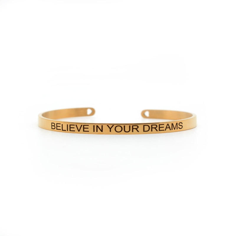 Believe In Your Dreams Rose Gold Mantra Band