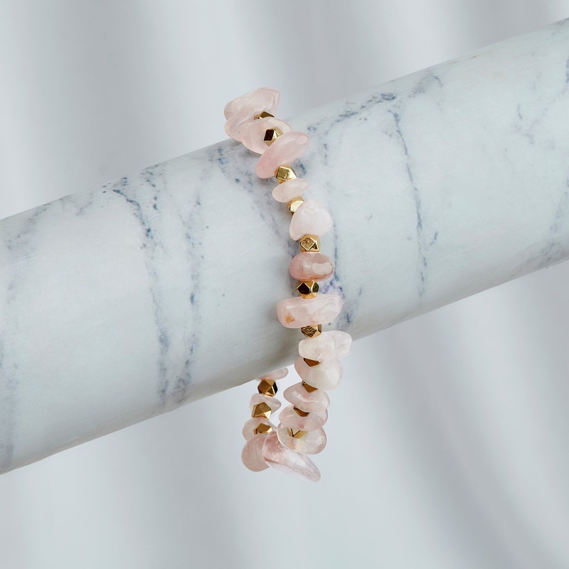 Death By A Thousand Cuts Light Pink Beaded Bracelet