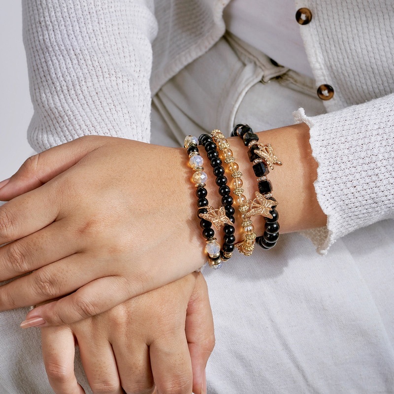 King Of My Heart black Beaded Bracelet