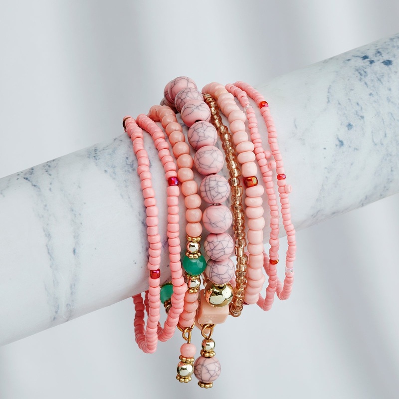 London Boy Peach Beaded Bracelet