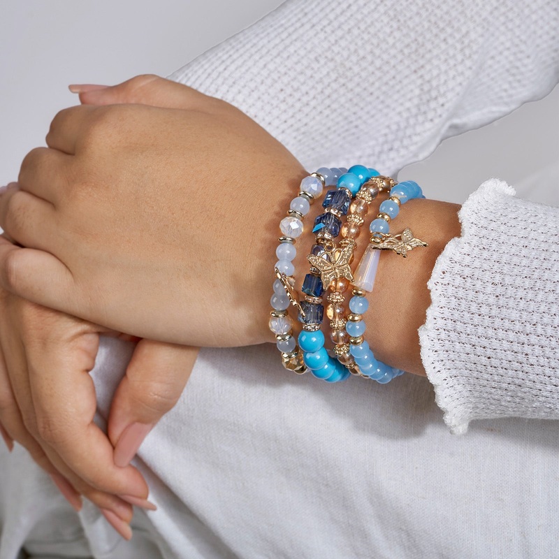 This Is Me Trying Blue Beaded Bracelet