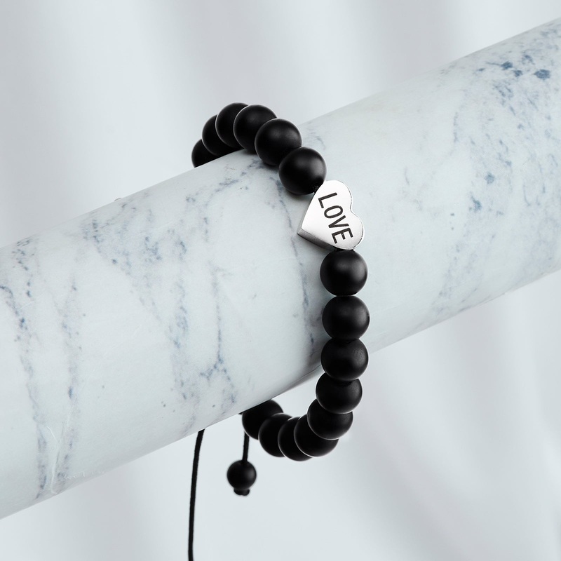 Today Was a Fairytale Black Couple Beaded Bracelet