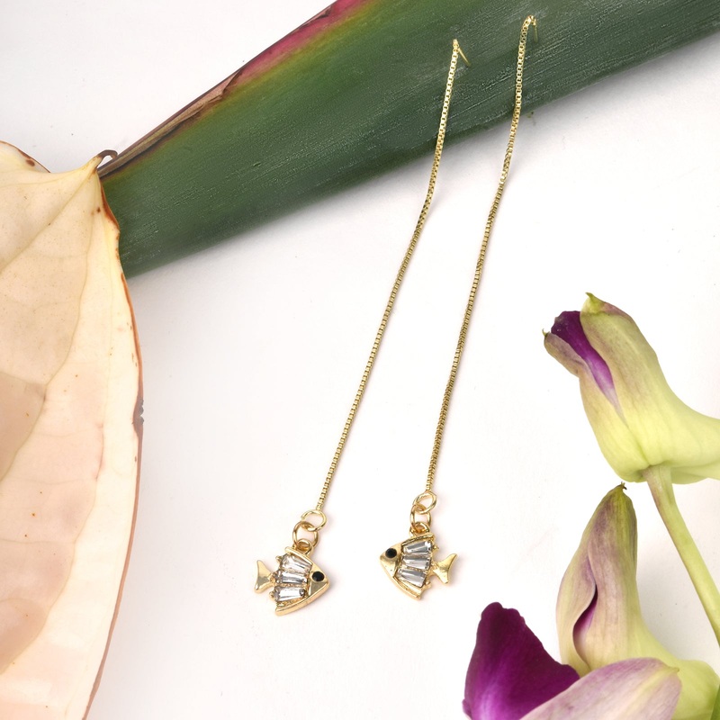 Twyla Gold And White Earring