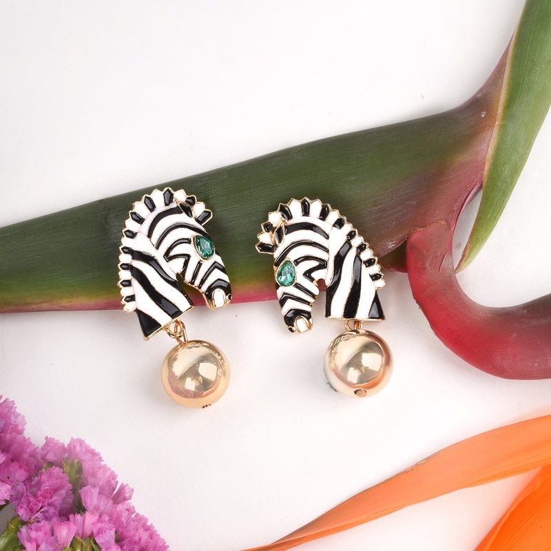 Zen Black And White Zebra Earrings