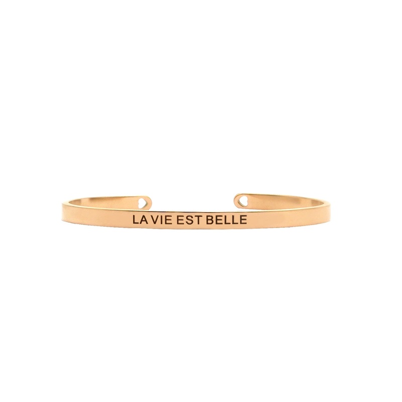 La Vie Est Belle Rose Gold Mantra Band