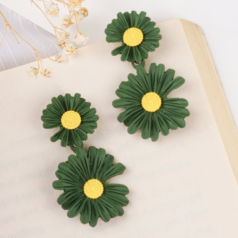 Maci Green Petal Floral Earrings