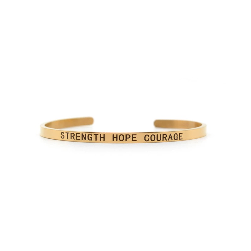 Strength Hope Courage Rose Gold Mantra Band