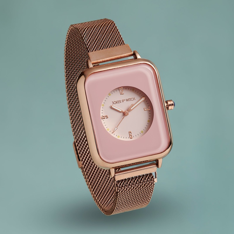 Utopia Pink Dial Rosegold Magnetic Strap Watch