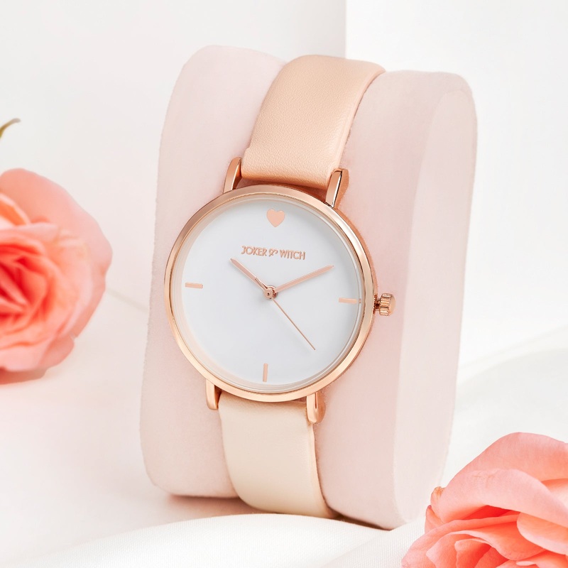 Aurora Rose Gold Watch With Beige Dual tone PU Strap Watch