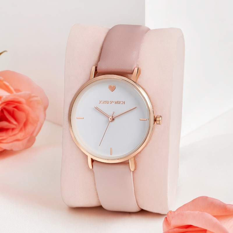 Aurora Rose Gold Watch With Pink Dual tone PU Strap Watch