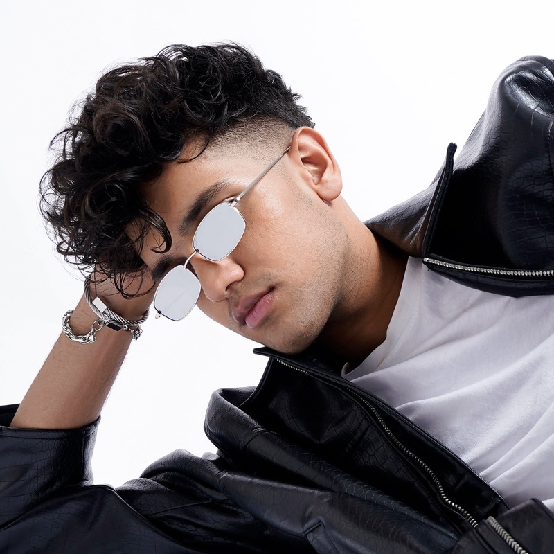 Jisu Rectangle Grey Sunglasses