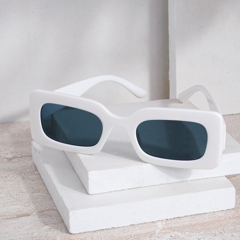 Pretza White Rectangle Sunglasses