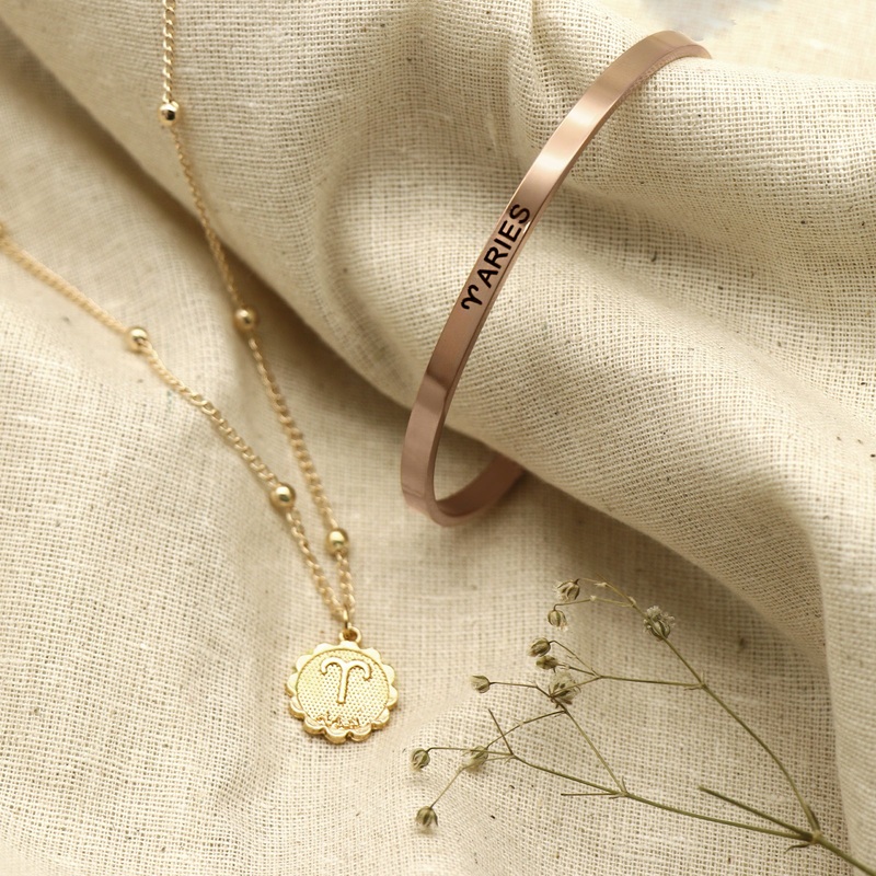 Aries Zodiac Bracelet & Necklace Set