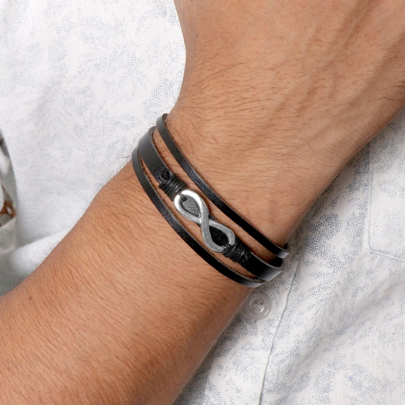 Asher Infinity Multi-Strand Black Men's Bracelet