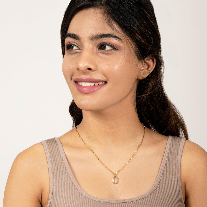 Bewitched U Initial Pendant Necklace