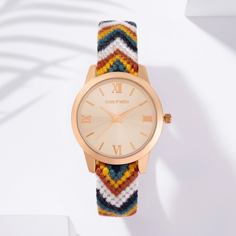 Boho Breeze Rose Gold Dial Earthy Tone Rakhi Watch