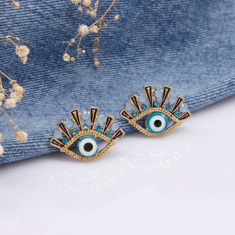 Quinn Evil Eye Gold Earrings