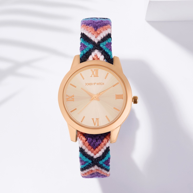 Tide & Twine Rose Gold Dial Pink & Green Rakhi Watch