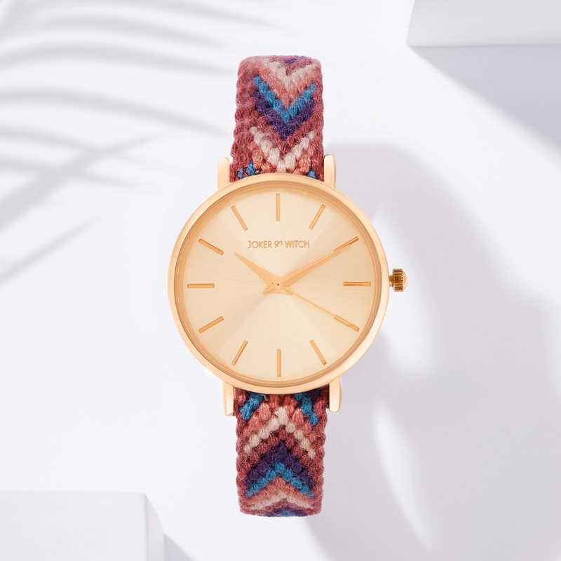 Tierra Rose Gold Dial Stone Rakhi Watch