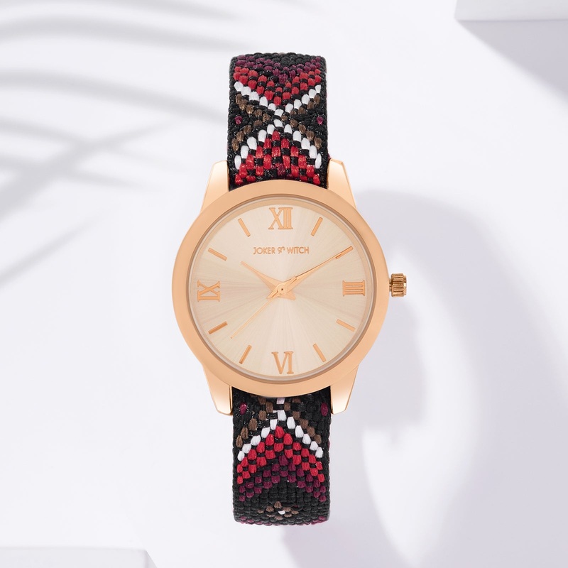 Zen Loom Rose Gold Dial Black And Red Rakhi Watch