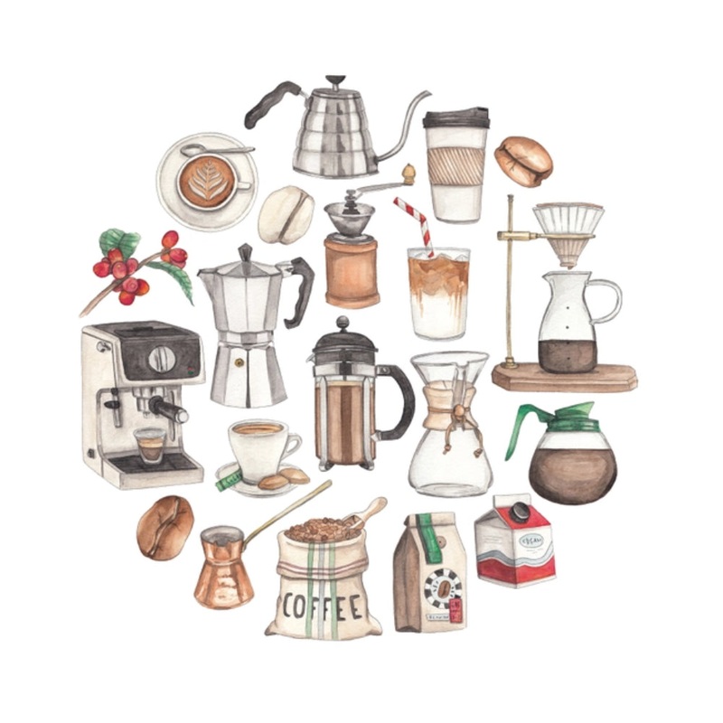 Coffee Icon Watercolor Notecard