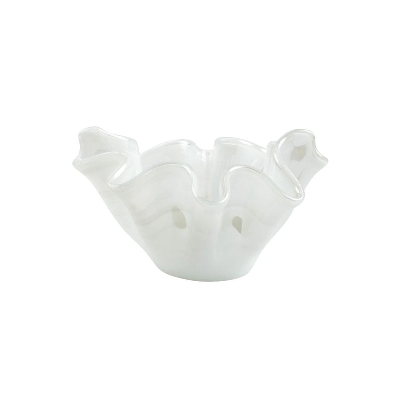 Vietri Onda Glass White Medium Bowl - 44oz