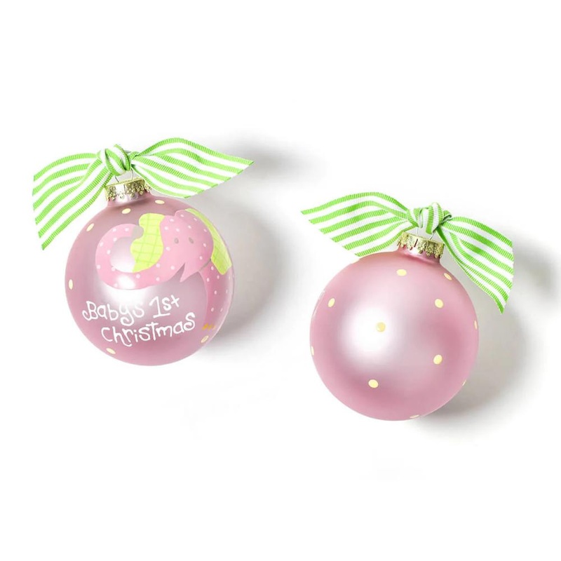 Coton Colors Baby's First Christmas Glass Ornament - Elephant