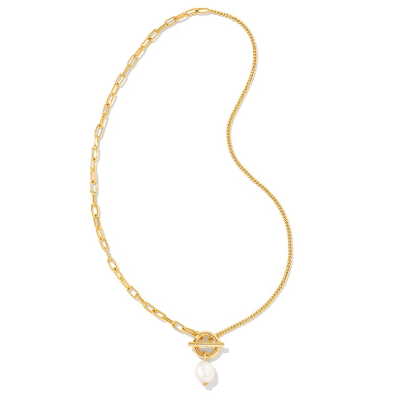 Kendra Scott Leighton Convertible Pearl Chain Necklace - Gold