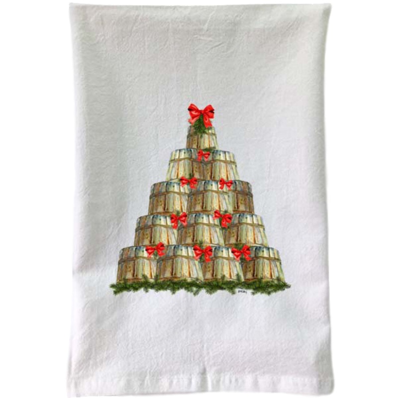 Christmas - Crab Basket Tree Flour Sack Towel