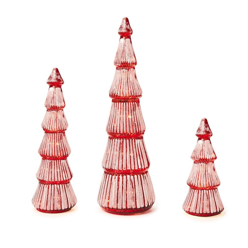 Two's Company Glistening Red Tree with Light Up Function