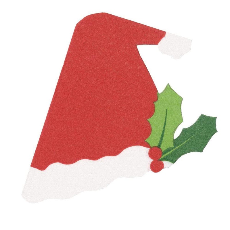 Caspari Santa Hat Die-Cut Paper Linen Party Napkins - Package of 15
