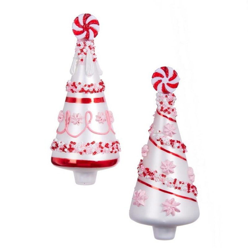 6" Beaded Peppermint Tree Ornament