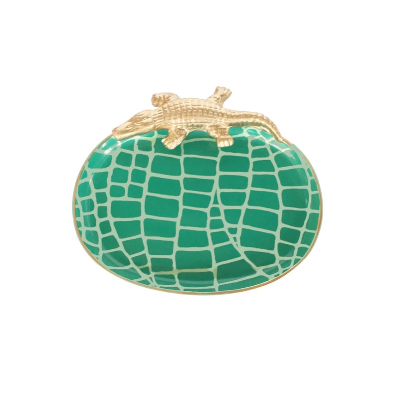 Dana Gibson Emerald Crocodile Tray