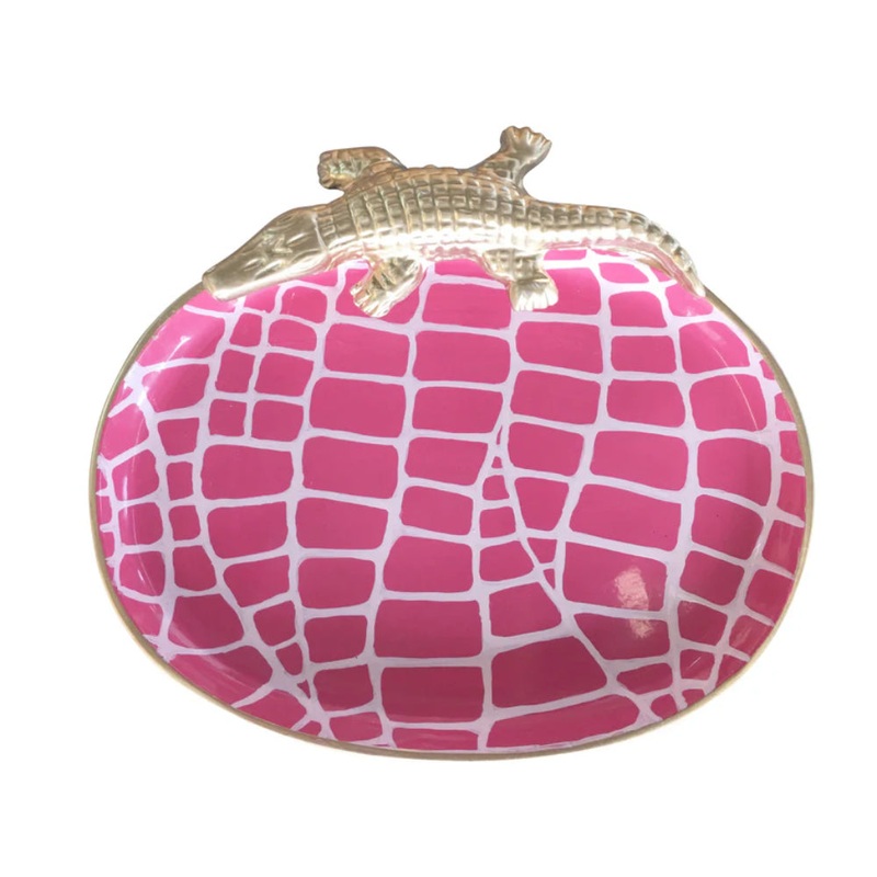 Dana Gibson Pink Crocodile Tray