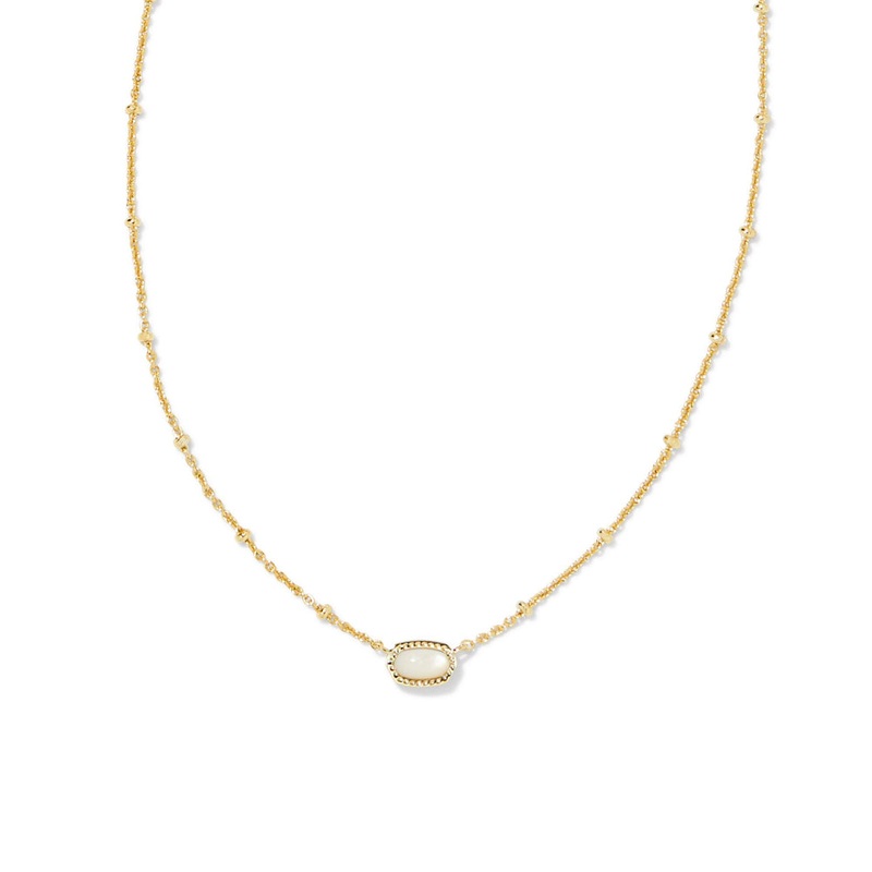 Kendra Scott Mini Elisa Satellite Short Pendant Necklace - Gold Ivory Mother of Pearl