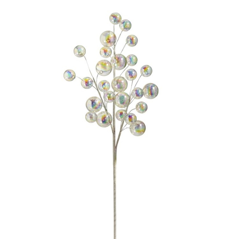 28" Iridescent Ball Ornament Spray
