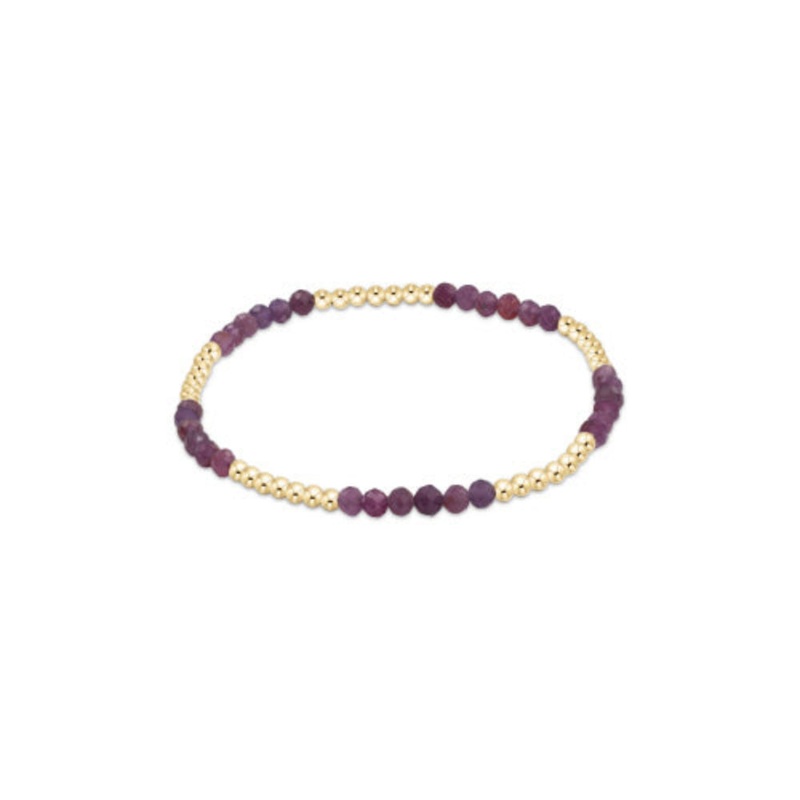 enewton 6.25" Blissful Pattern 2.5mm Bead Gemstone Bracelet - Ruby