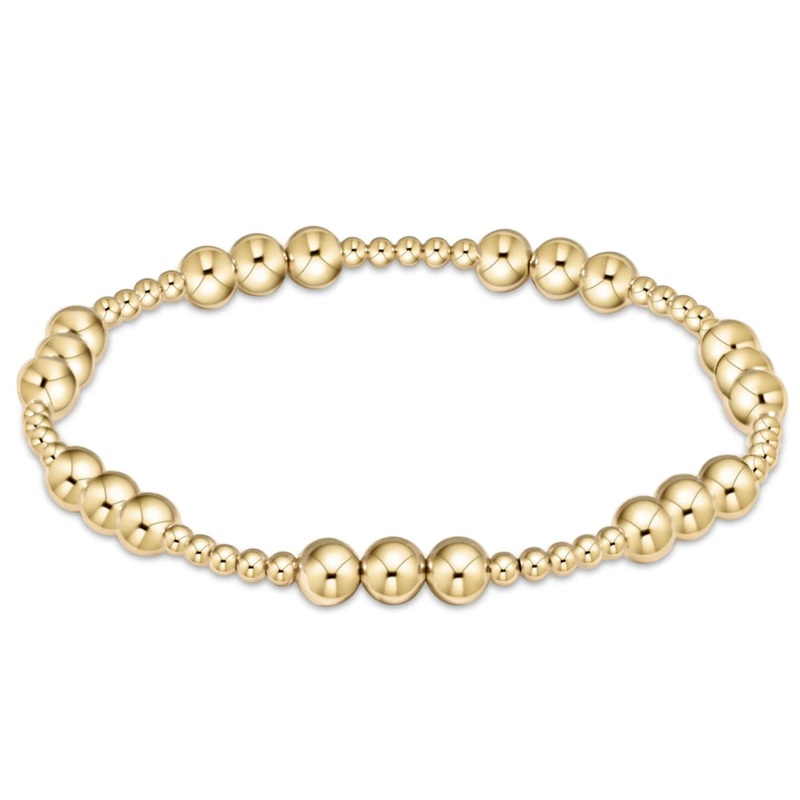 enewton 6.25" Classic Joy Pattern Bead Bracelet - Gold 5mm *Retired*