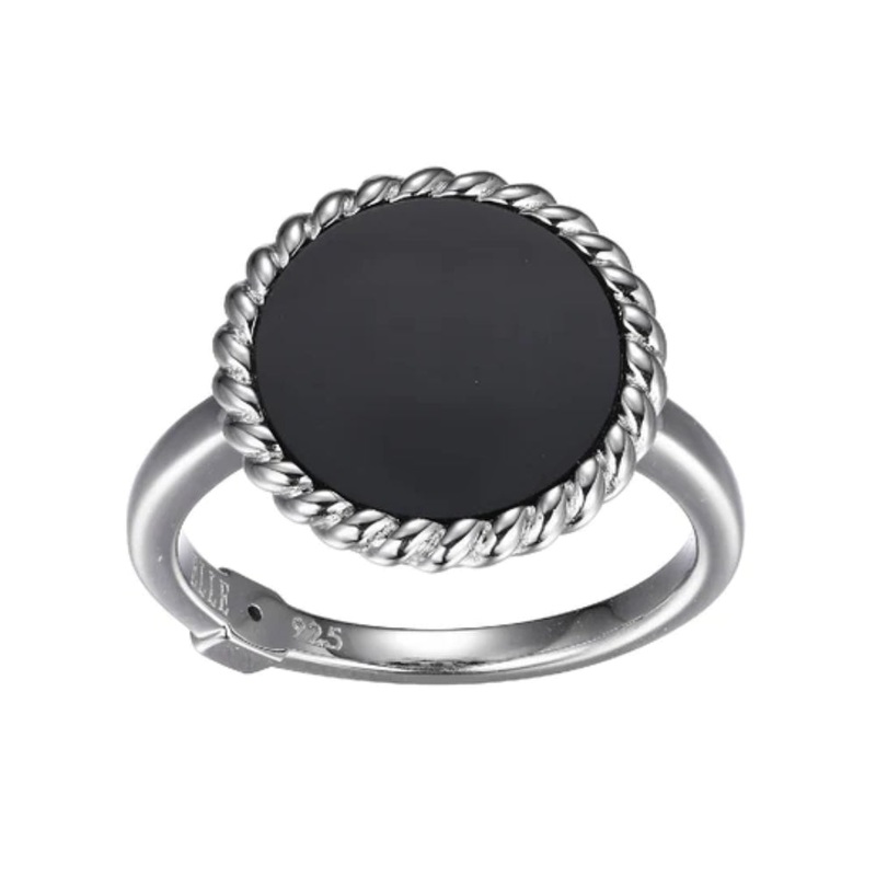 Elle "Nautical" Black Agate Ring