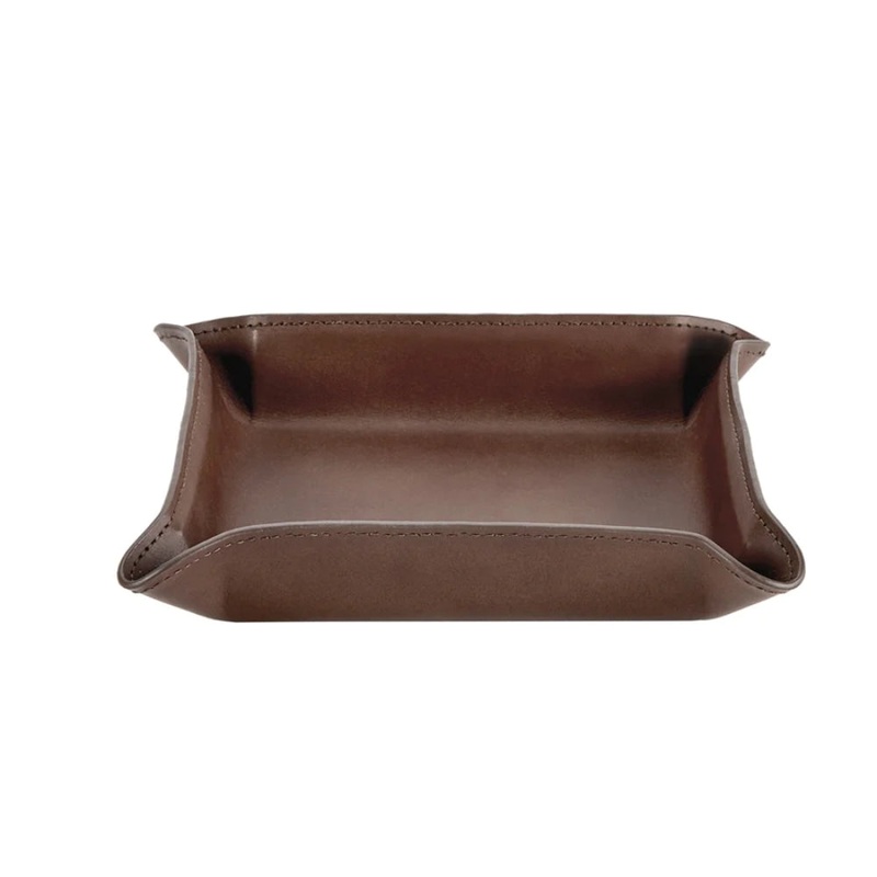 Brown Leather Medium Valet Tray