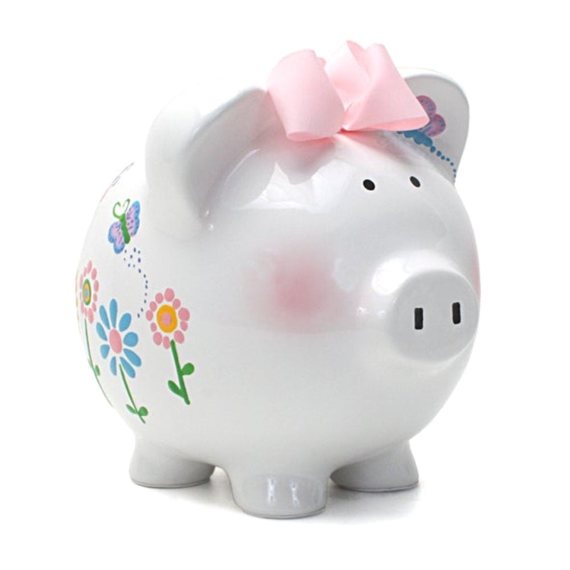 Child to Cherish Ceramic Flutterfly Piggy Bank