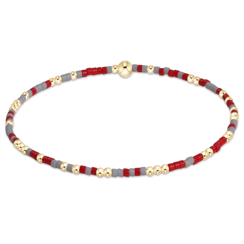 enewton 5.5" egirl Gameday Hope Unwritten Bracelet - Grey Bright Red
