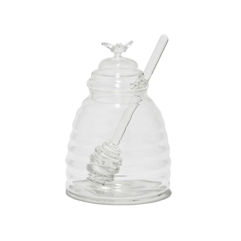 Two's Company Honey Pot with Lid and Dipping Stick