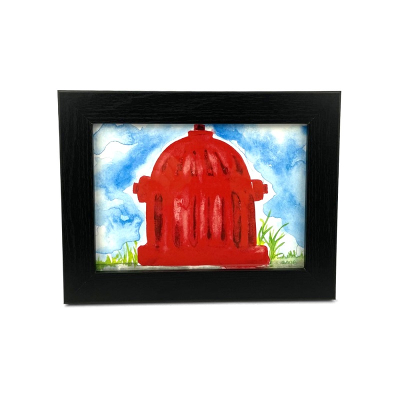 Artwork for Animals Angelica Goodwin Original Fire Hydrant Watercolor Print