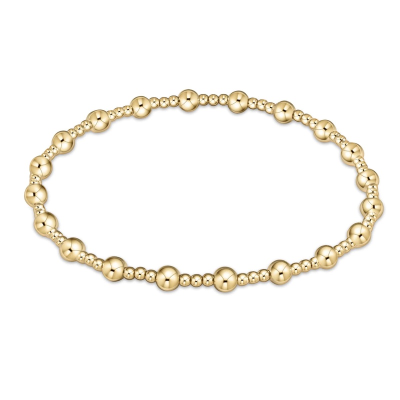 enewton 6.25" Classic Sincerity Pattern Beaded Bracelet - Gold 4mm