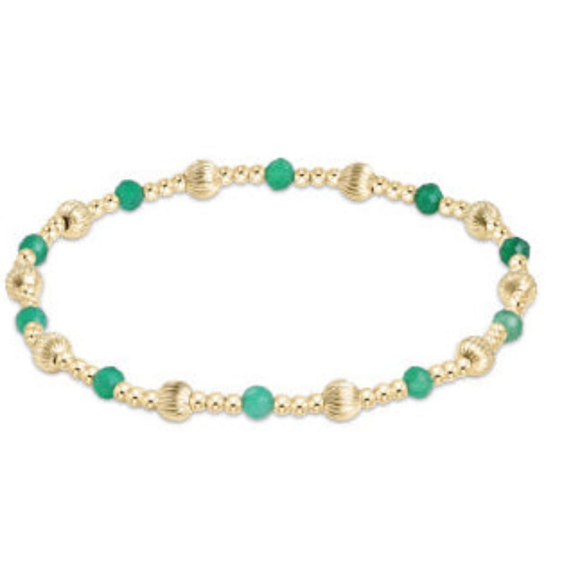 enewton 6.25" Dignity Sincerity Gemstone 4mm Bead Bracelet - Green Onyx