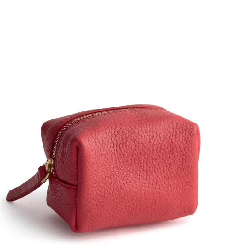 Vera Bradley Mini Cosmetic in Leather-Cayenne